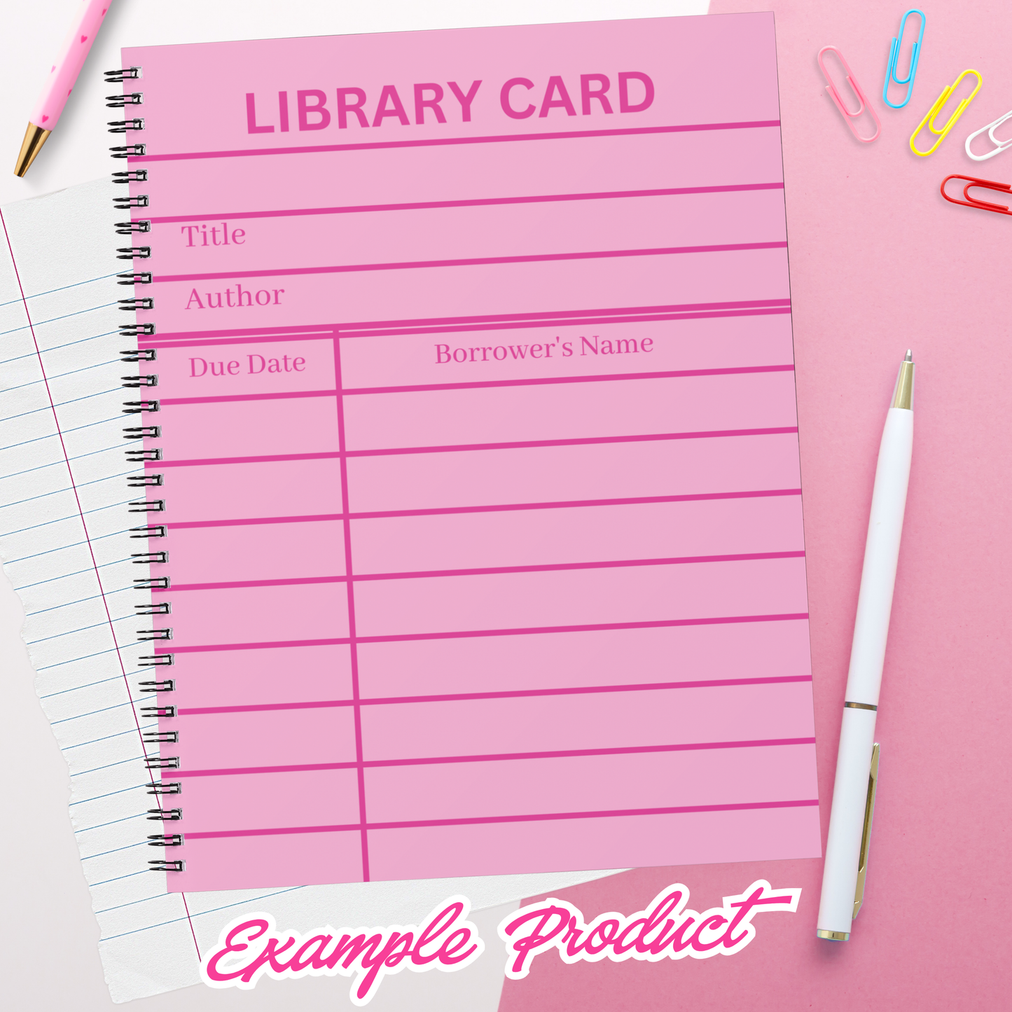 Pink Library Card Clipart