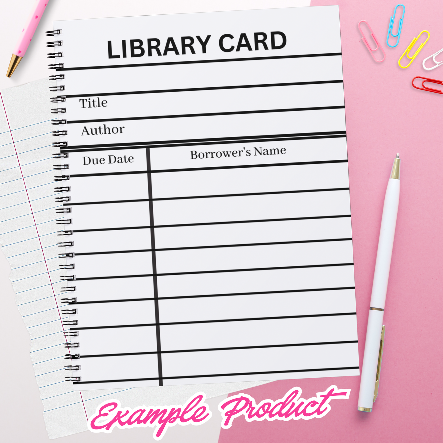 White Library Card Clipart
