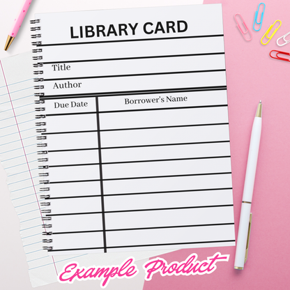 White Library Card Clipart