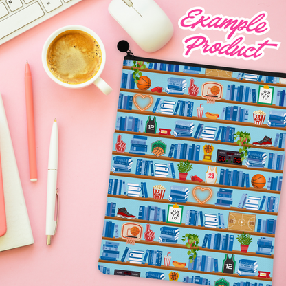 Basketball Romance Bookshelf Seamless Pattern