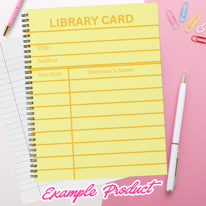 Yellow Library Card Clipart
