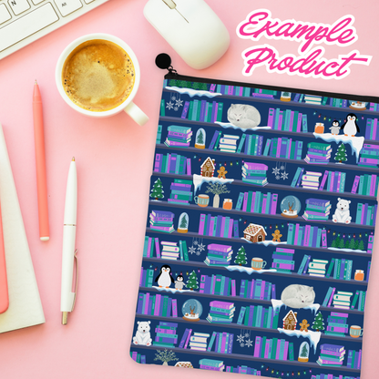 Winter Bookshelf Seamless Pattern