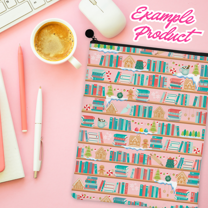 Gingerbread Bookshelf Seamless Pattern