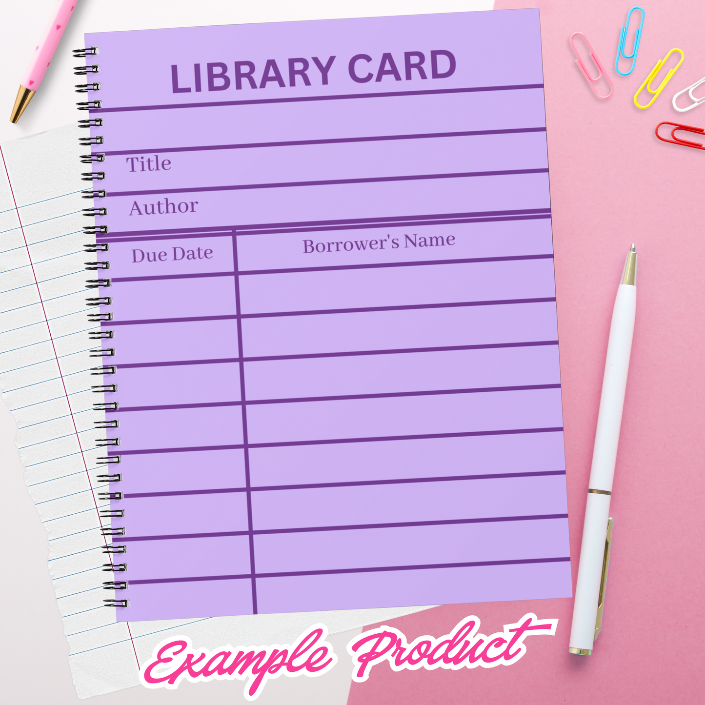 Purple Library Card Clipart