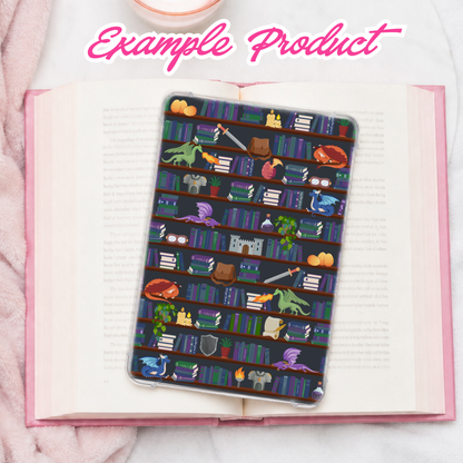 Dragon Rider Bookshelf Seamless Pattern