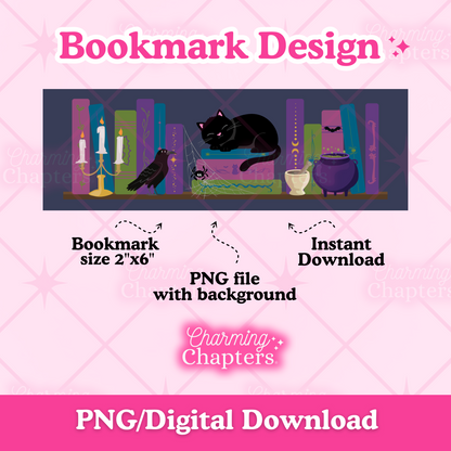 Dark Academia Bookshelf Bookmark