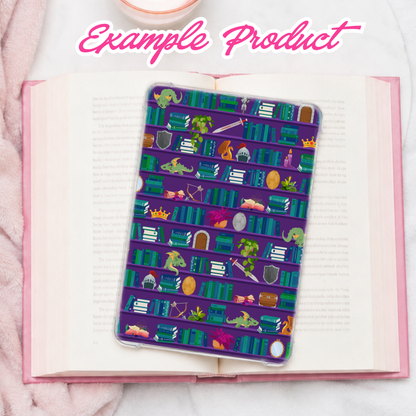 Purple Fantasy Bookshelf Seamless Pattern