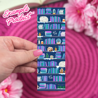 Winter Bookshelf Seamless Pattern