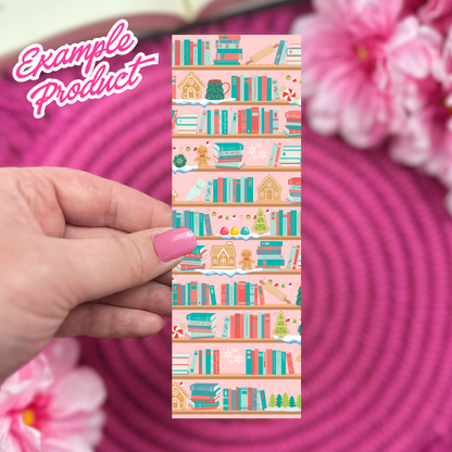 Gingerbread Bookshelf Seamless Pattern