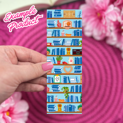 Basketball Romance Bookshelf Seamless Pattern