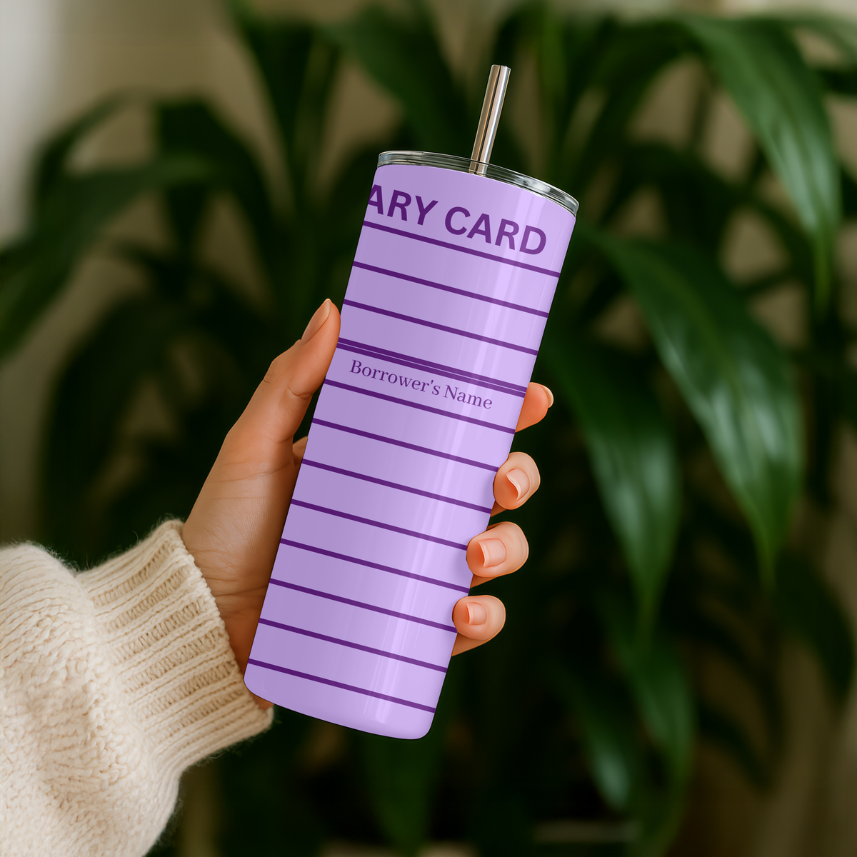 Purple Library Card Tumbler Wrap
