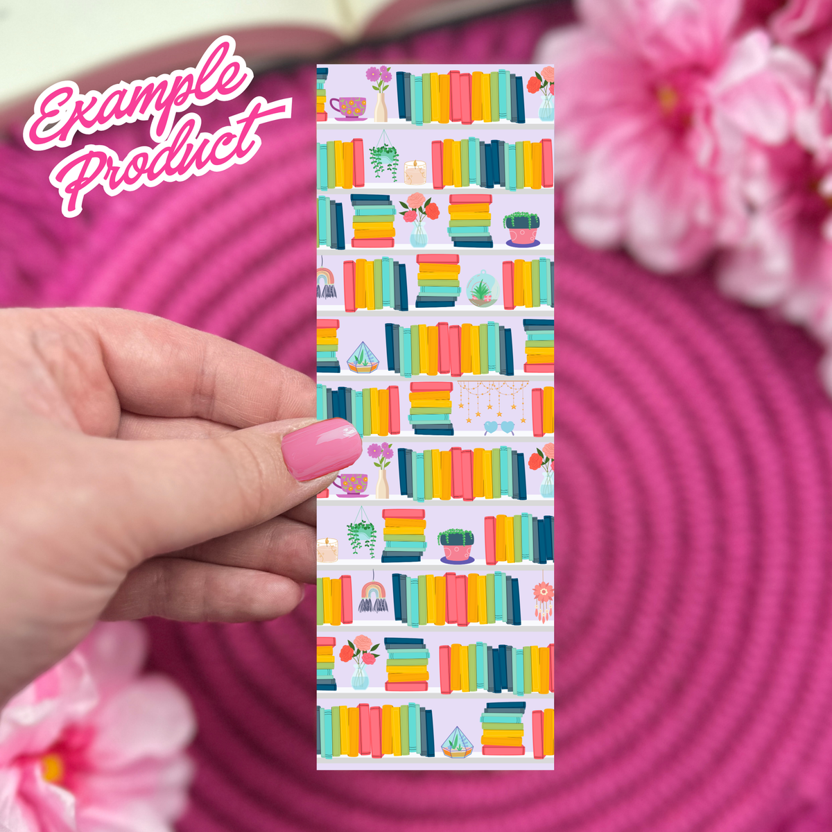 Rainbow Bookshelf Seamless Pattern
