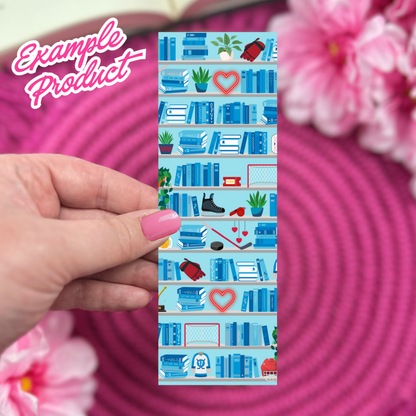 Hockey Romance Bookshelf Seamless Pattern