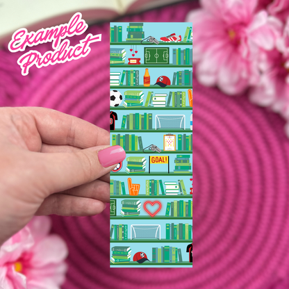 Soccer Romance Bookshelf Seamless Pattern