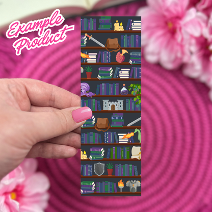 Dragon Rider Bookshelf Seamless Pattern