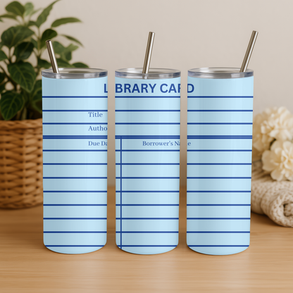 Blue Library Card Tumbler Wrap