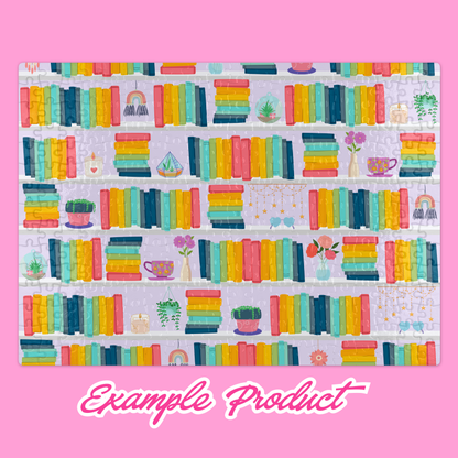 Rainbow Bookshelf Seamless Pattern