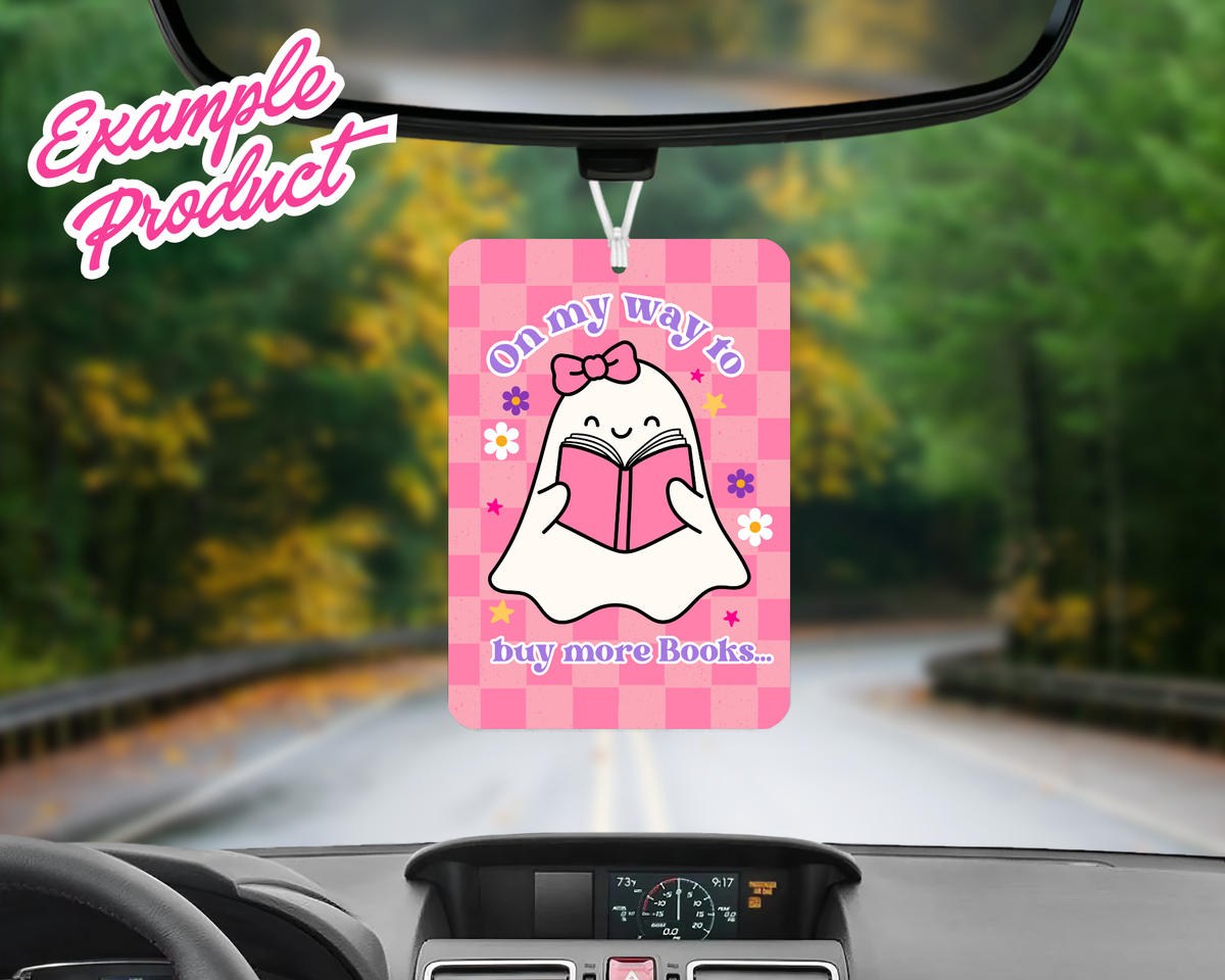 Buy More Books Car Freshener Design