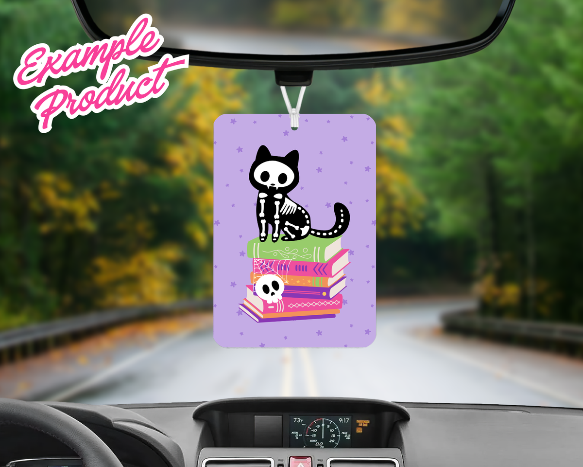 Skeleton Cat Car Freshener Design