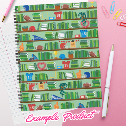 Football Romance Bookshelf Seamless Pattern
