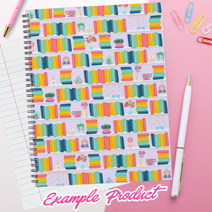 Rainbow Bookshelf Seamless Pattern