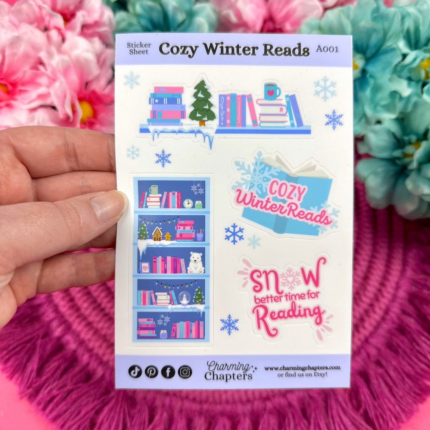Cozy Winter Reads Vinyl Sticker Sheet