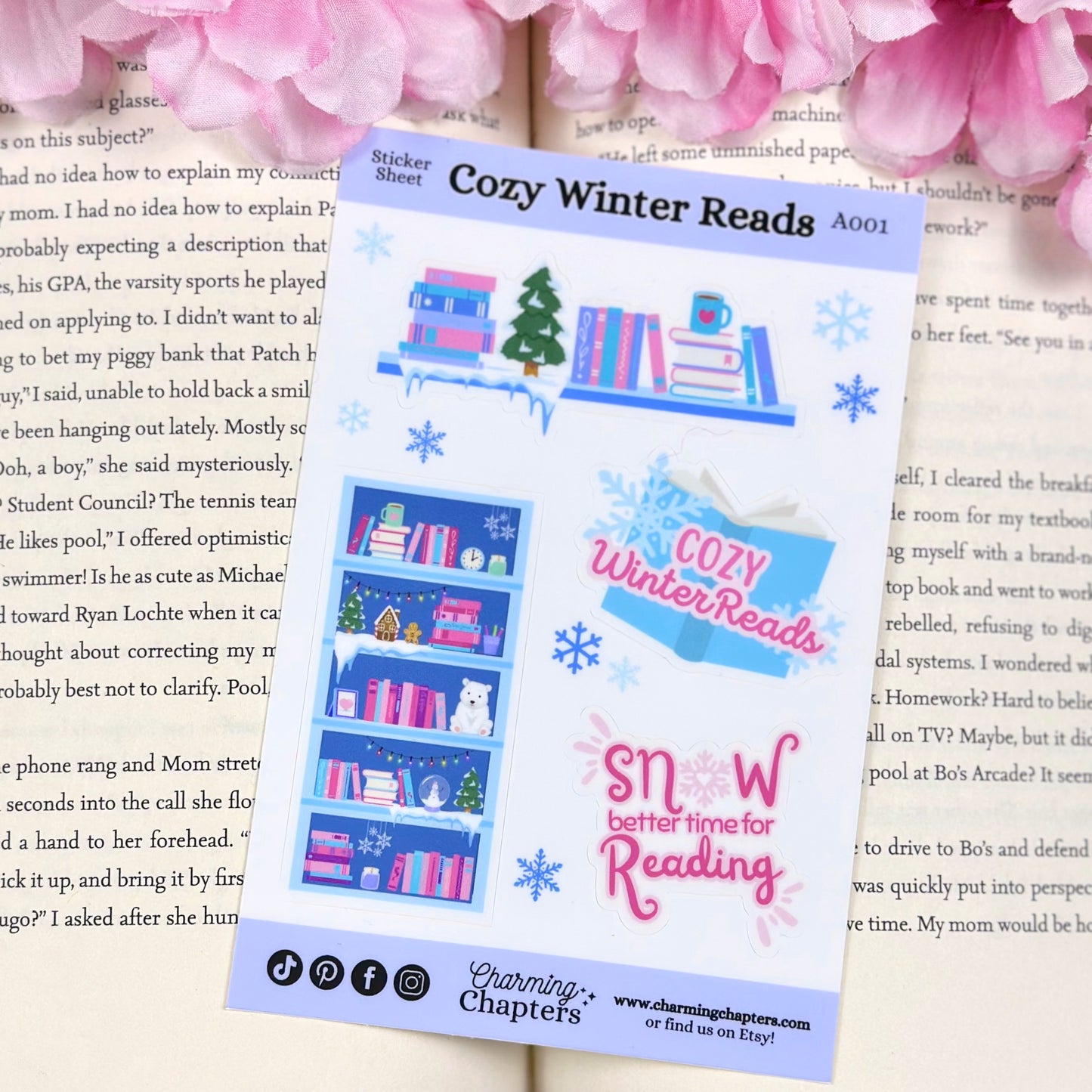 Cozy Winter Reads Vinyl Sticker Sheet