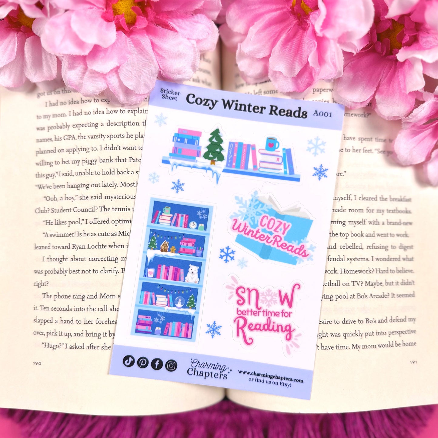 Cozy Winter Reads Vinyl Sticker Sheet