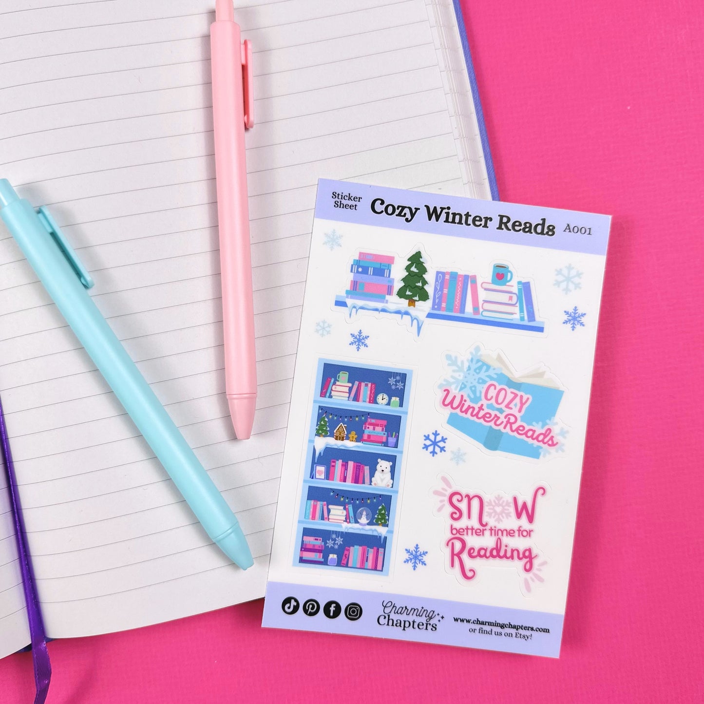 Cozy Winter Reads Vinyl Sticker Sheet