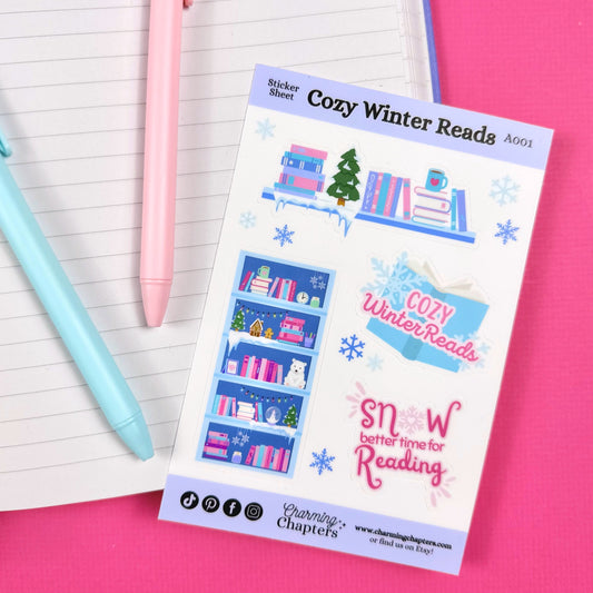 Cozy Winter Reads Vinyl Sticker Sheet