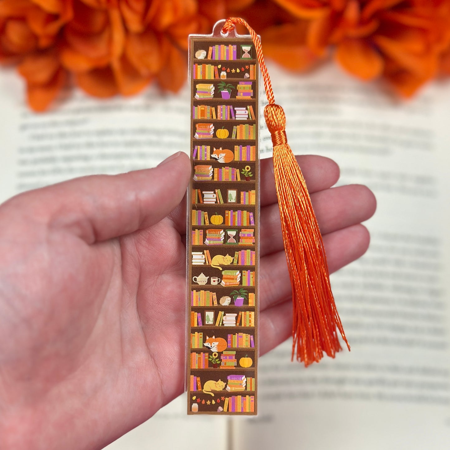 Autumn Book Shelves Acrylic Bookmark