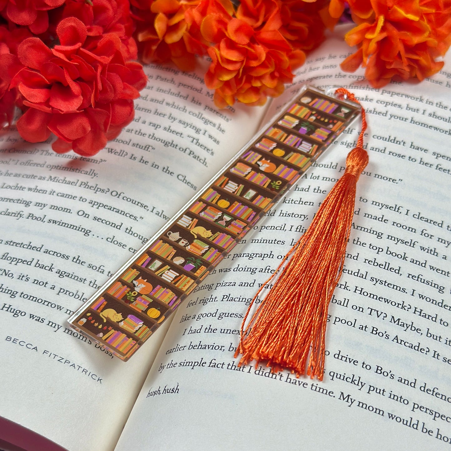 Autumn Book Shelves Acrylic Bookmark