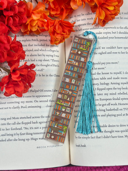 Cottagecore Bookshelf Acrylic Bookmark