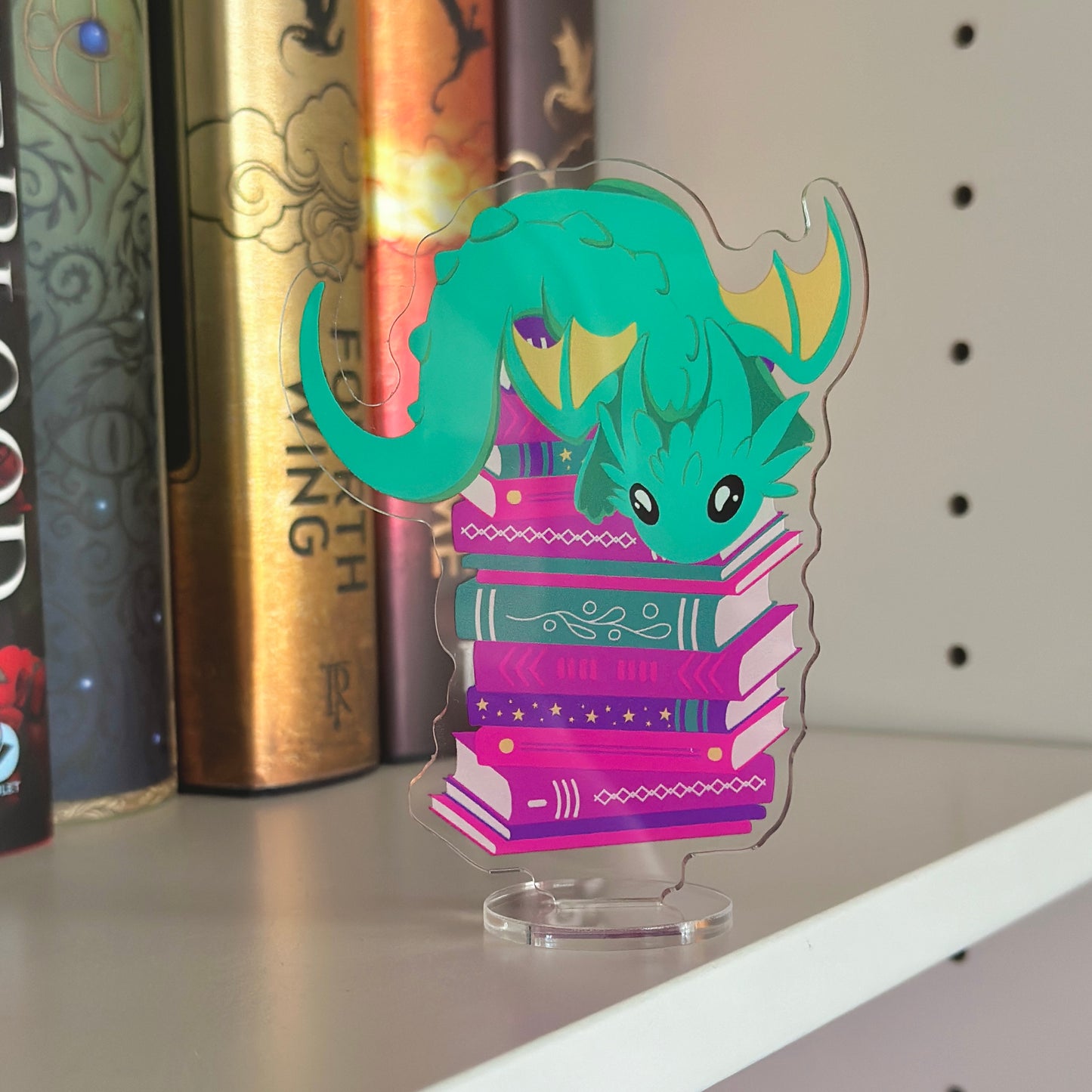 Book Dragon Acrylic Bookshelf Decor