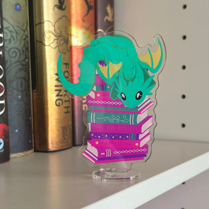 Book Dragon Acrylic Bookshelf Decor