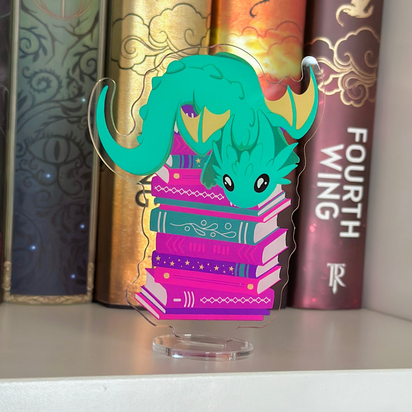 Book Dragon Acrylic Bookshelf Decor