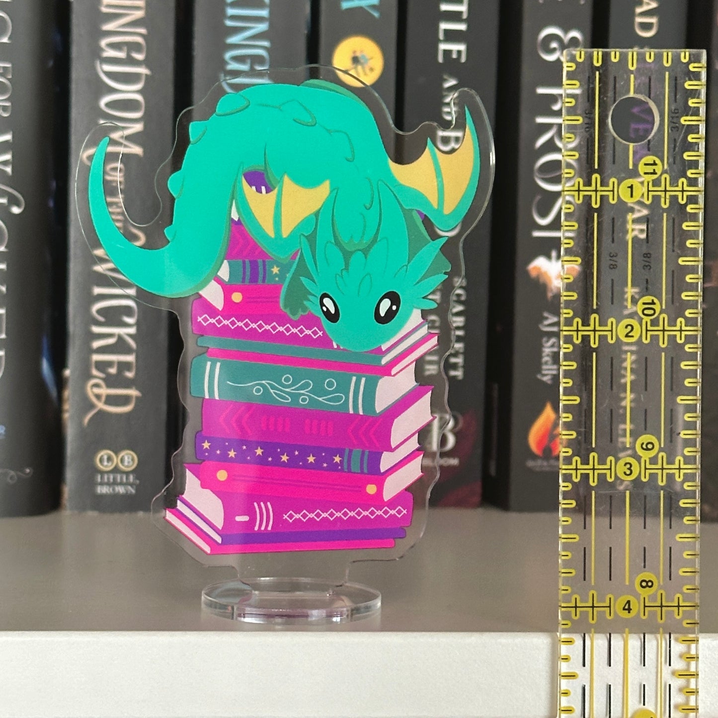 Book Dragon Acrylic Bookshelf Decor