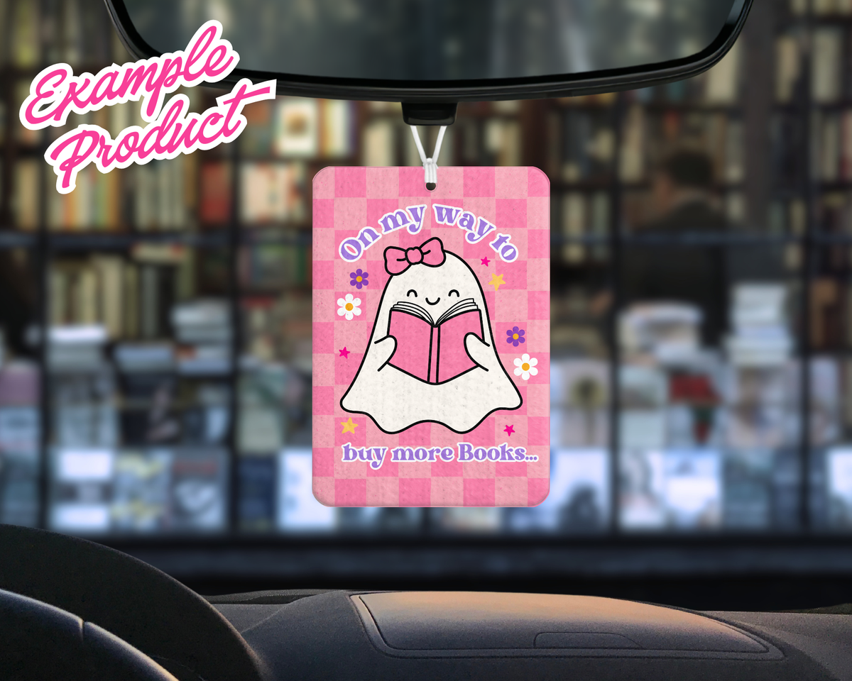 Buy More Books Car Freshener Design