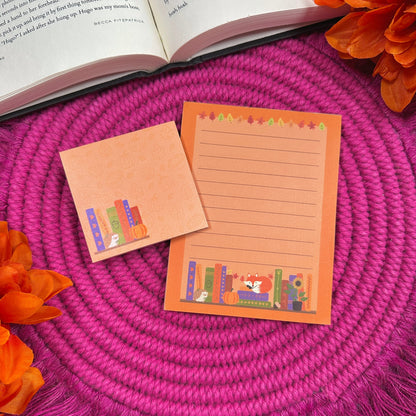 Autumn Bookshelf Notepad
