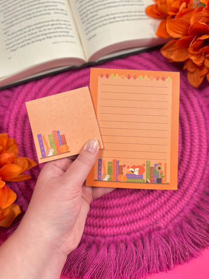 Autumn Bookshelf Notepad