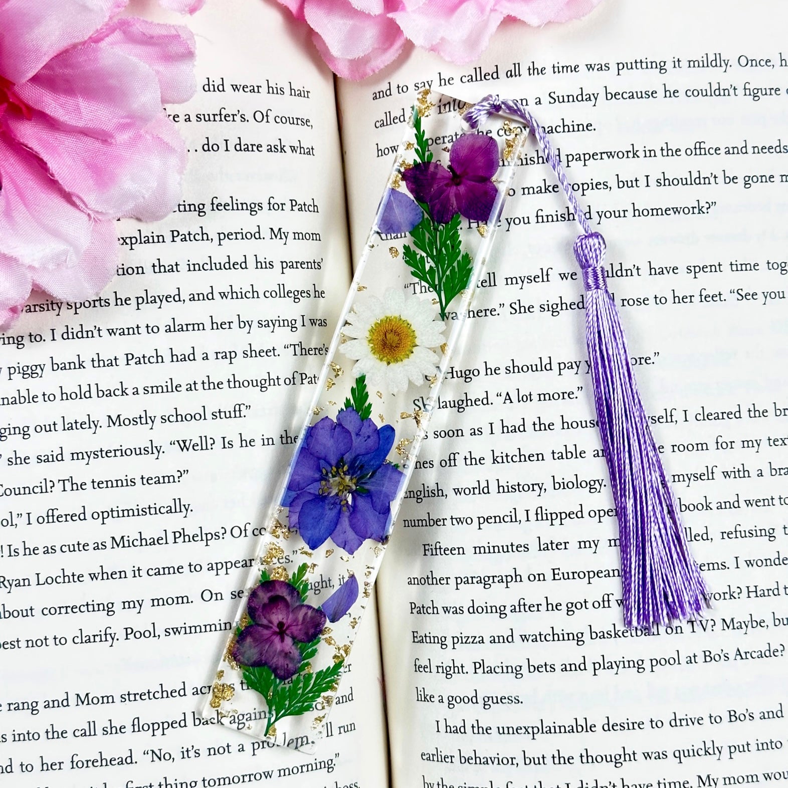 Bookmarks For Women Dried Flower Bookmarks With Tassels Durable Handmade  Dried Flower Resin Bookmarks Pretty And Increase Reading Interest 