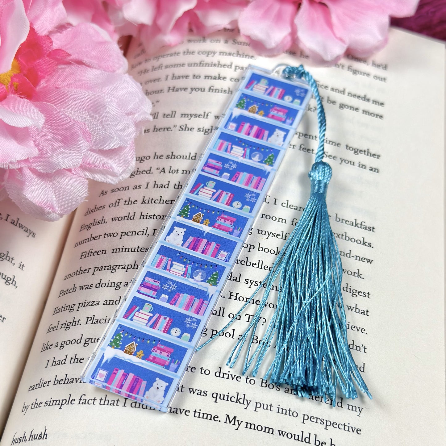 Winter Bookshelf Acrylic Bookmark