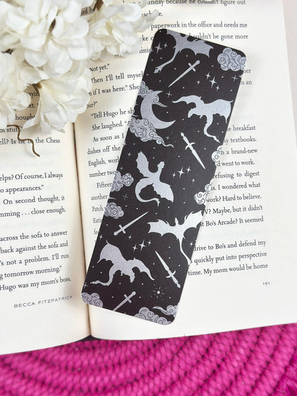 Black & Silver Dragon Bookmark