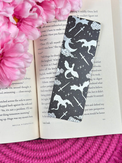 Black & Silver Dragon Bookmark
