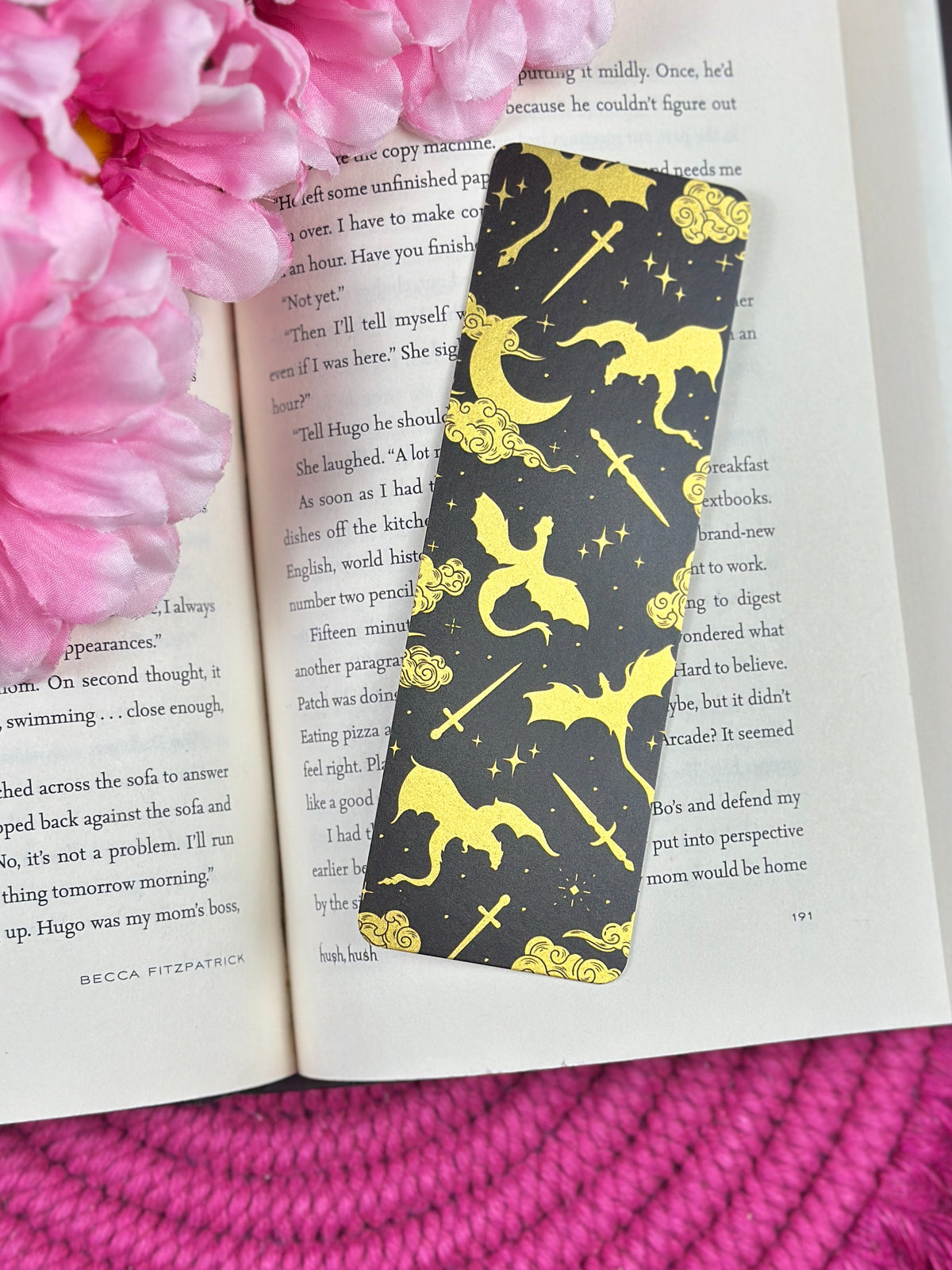 Black & Gold Dragon Bookmark
