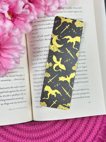Black & Gold Dragon Bookmark