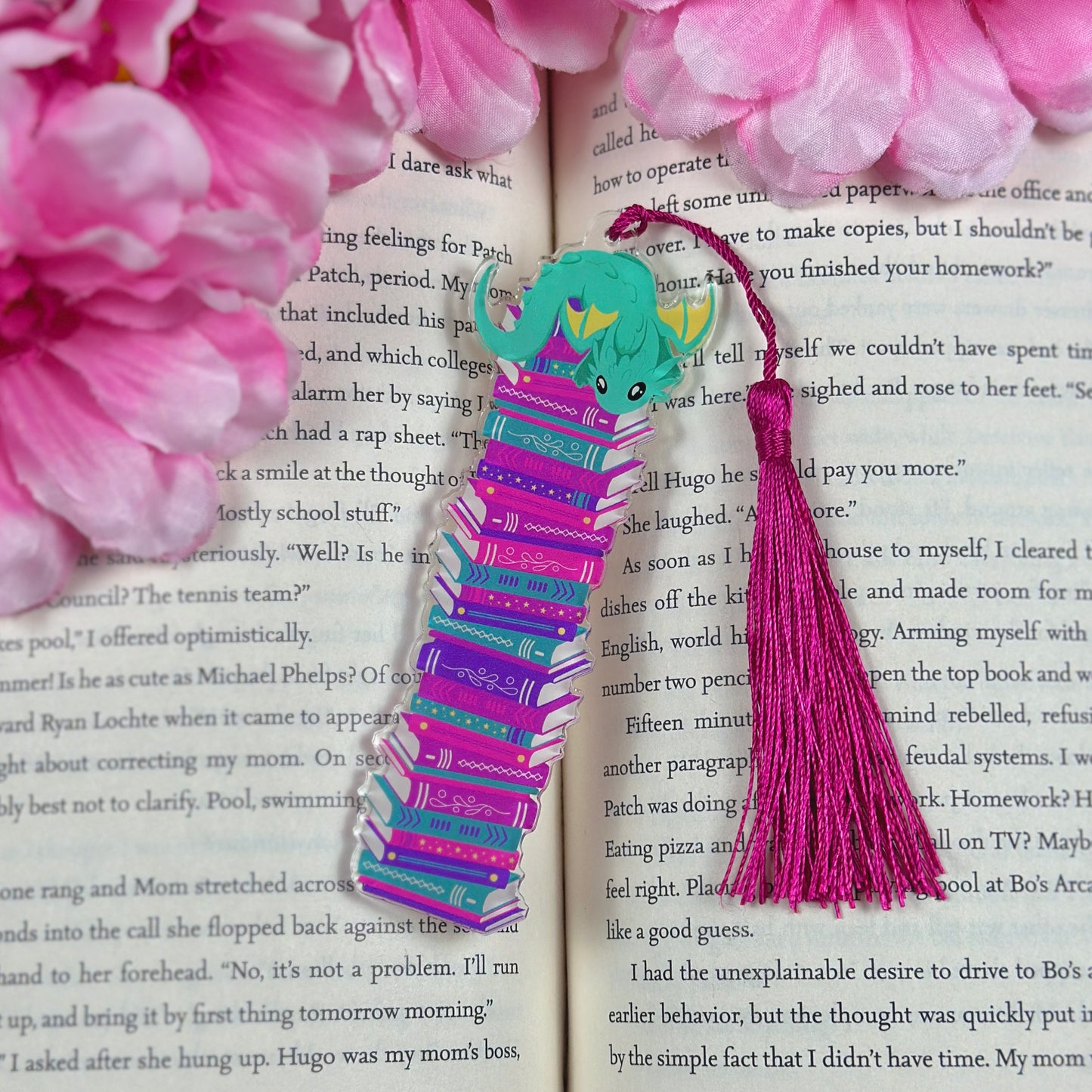 Book Dragon Acrylic Bookmark