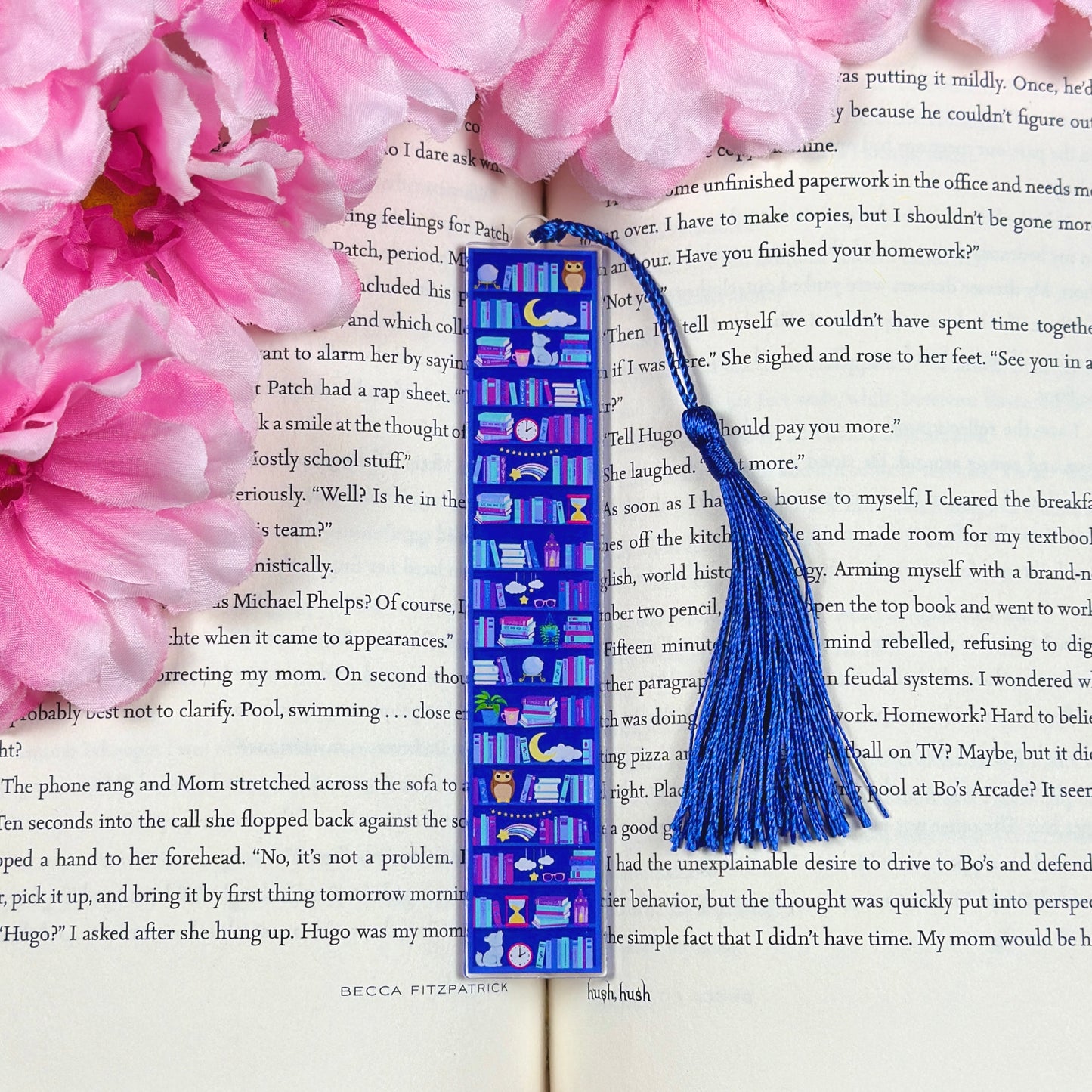 Late Night Reader Book Shelves Acrylic Bookmark