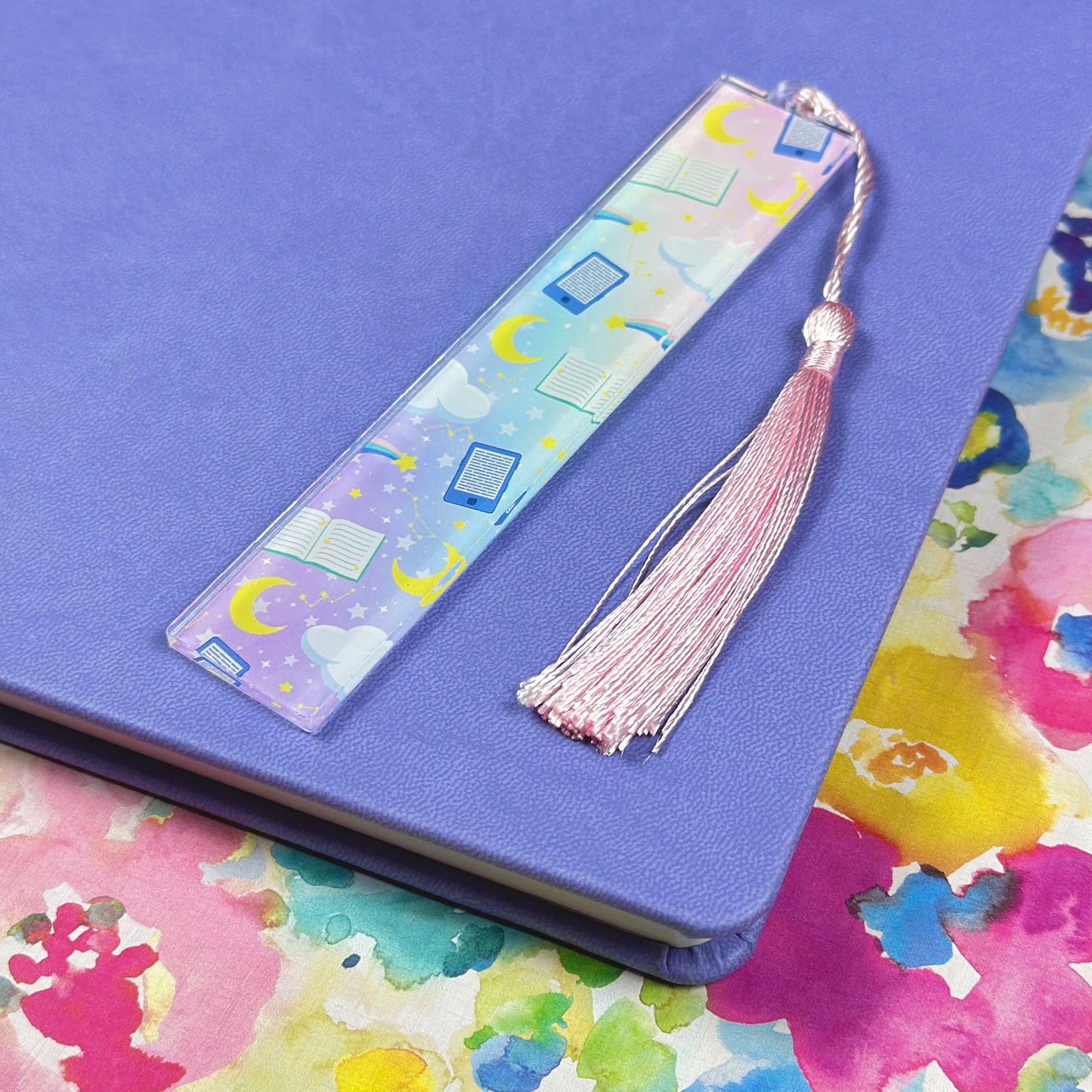 Late Night Reader Book Shelves Acrylic Bookmark