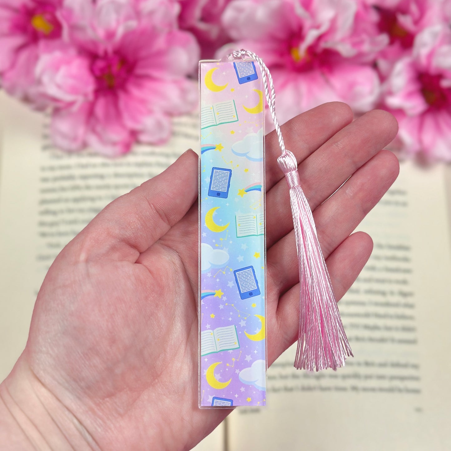 Late Night Reader Book Shelves Acrylic Bookmark